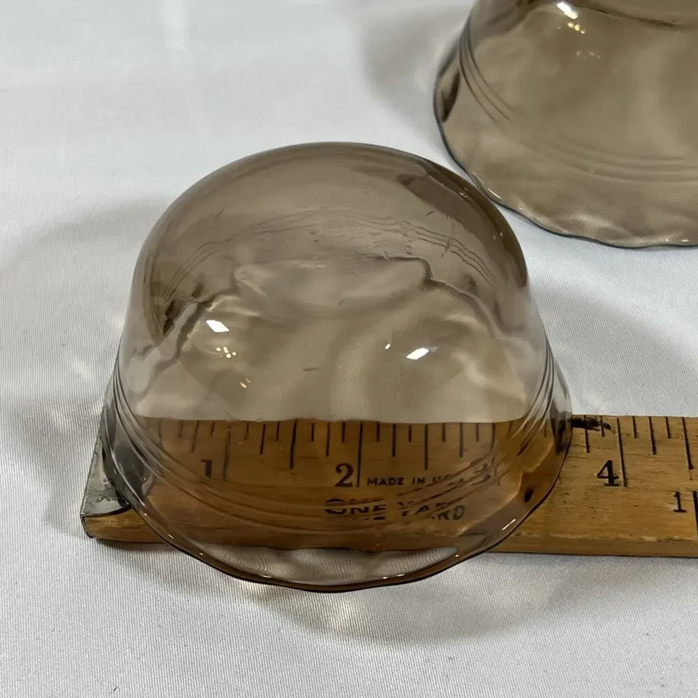 Vintage Set of 2 PYREX Smoke Glass Custard Cups Small Bowls 6oz Corning USA #463
